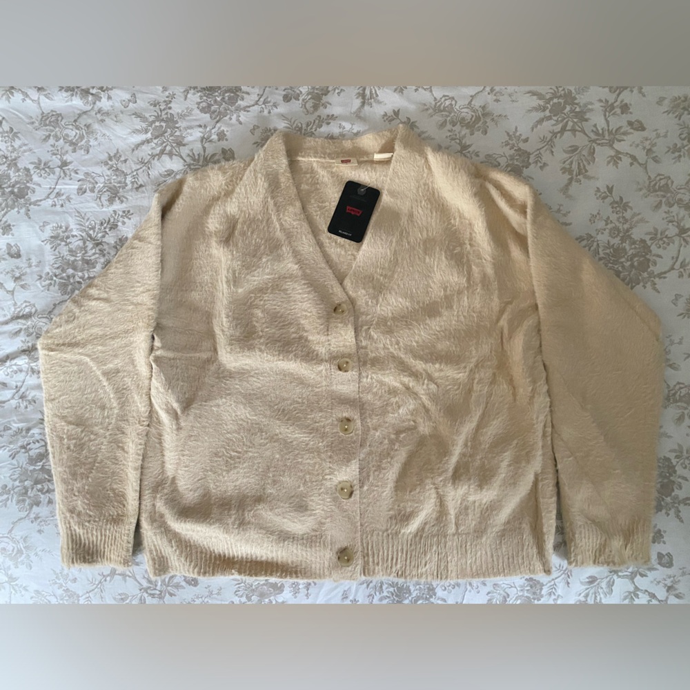 Levi’s Fuzzy Yellow Cardigan